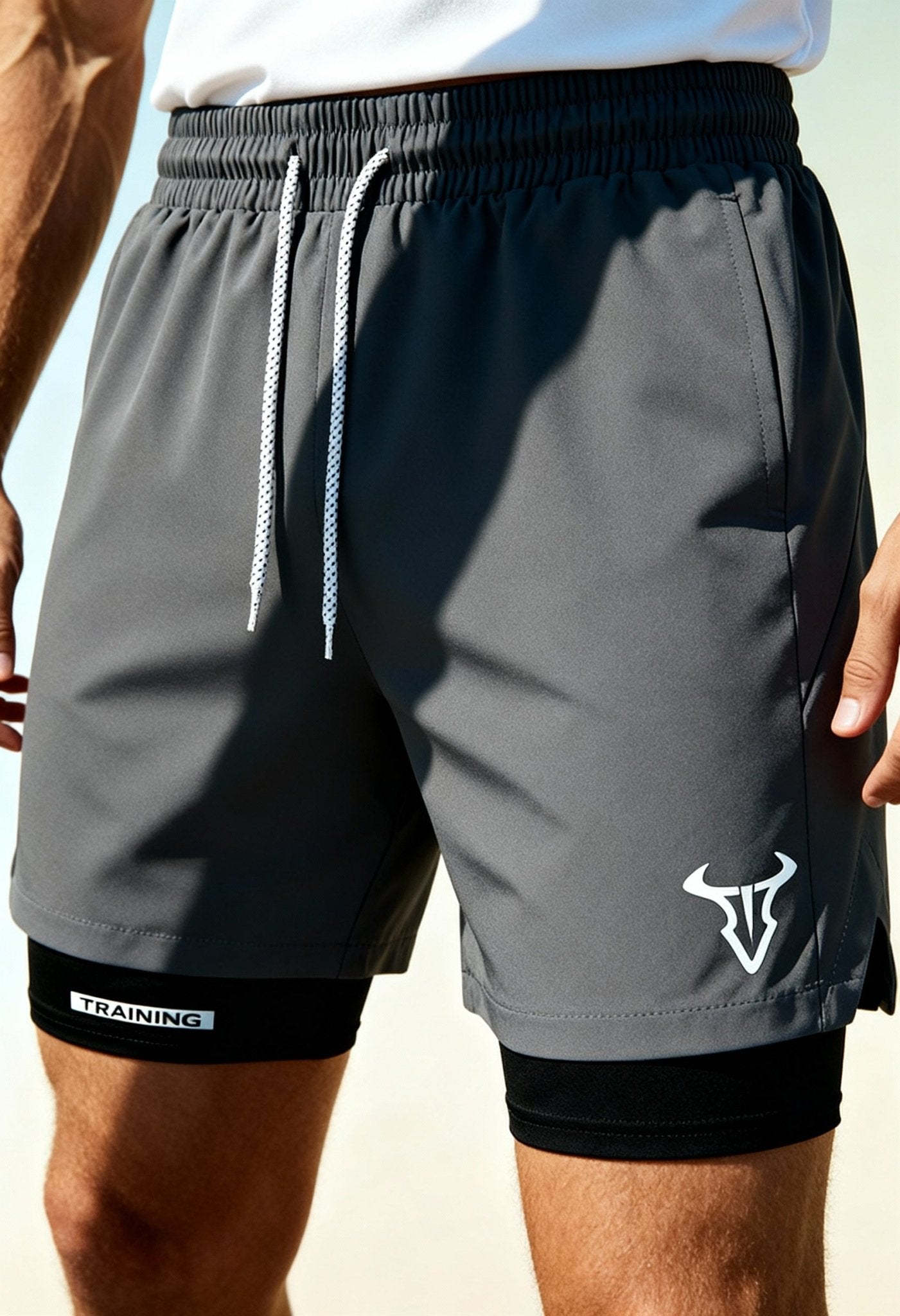Men's Geometric Shaping Sports Shorts with Pockets - Menloft
