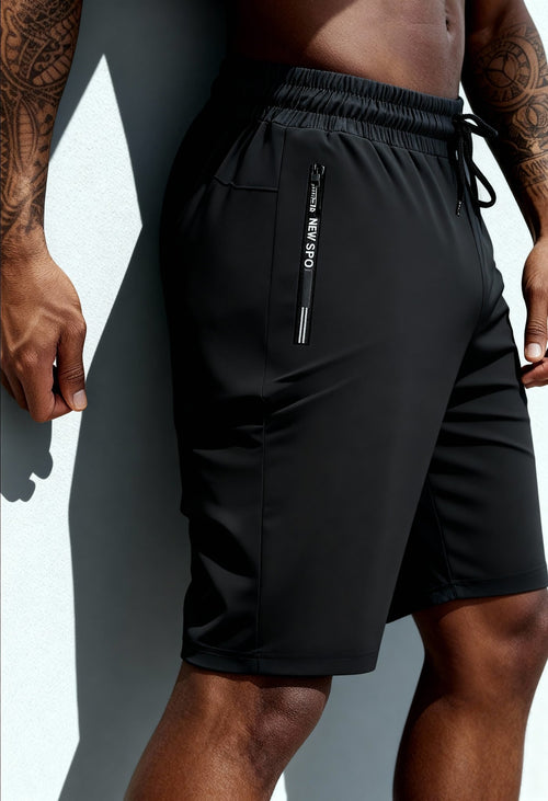 Men's Ice Silky Training Shorts with Zippered Pockets - Menloft