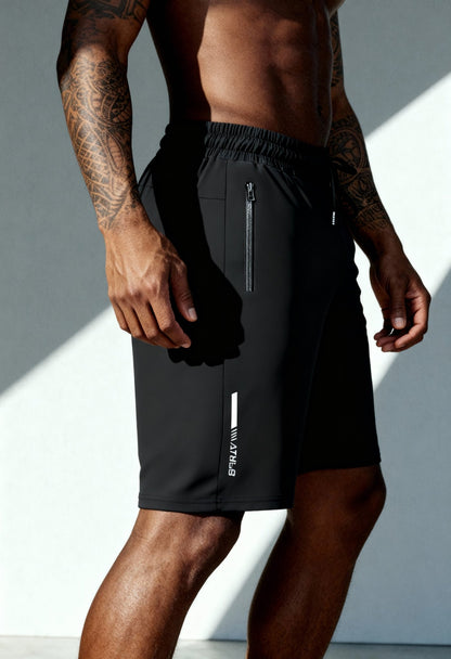 Men's Ice Silky Training Shorts with Zippered Pockets - Menloft