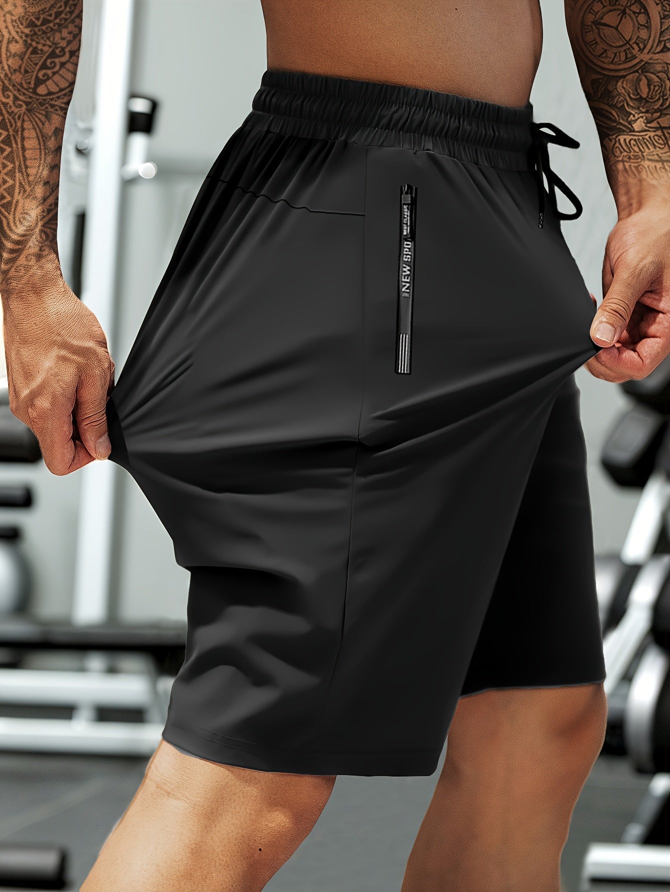 Men's Ice Silky Training Shorts with Zippered Pockets - Menloft