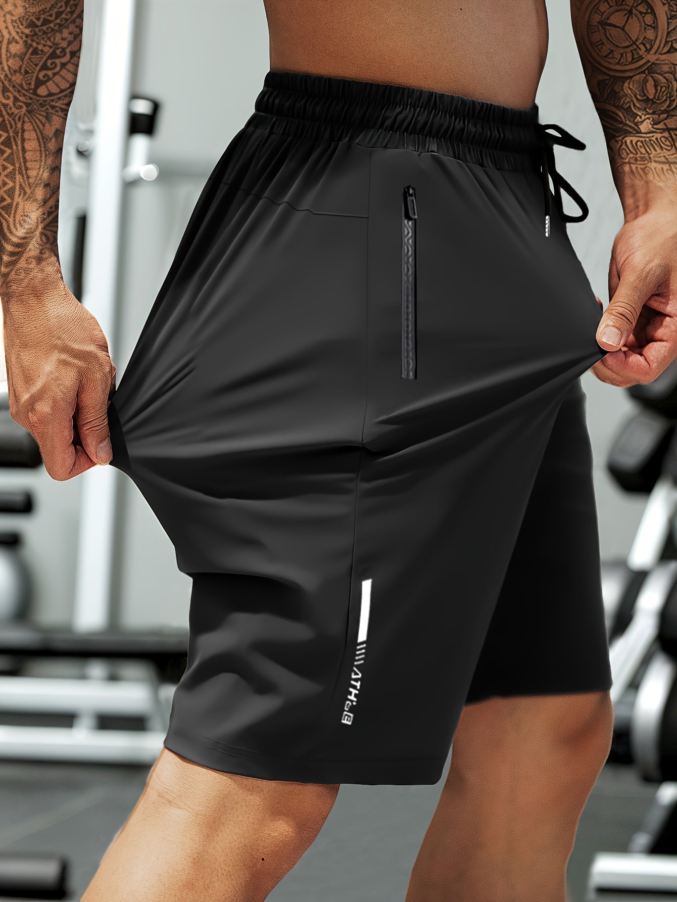 Men's Ice Silky Training Shorts with Zippered Pockets - Menloft