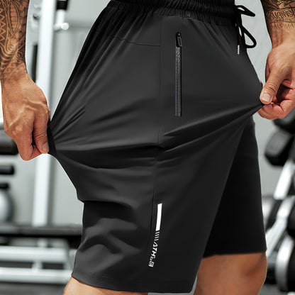 Men's Ice Silky Training Shorts with Zippered Pockets - Menloft