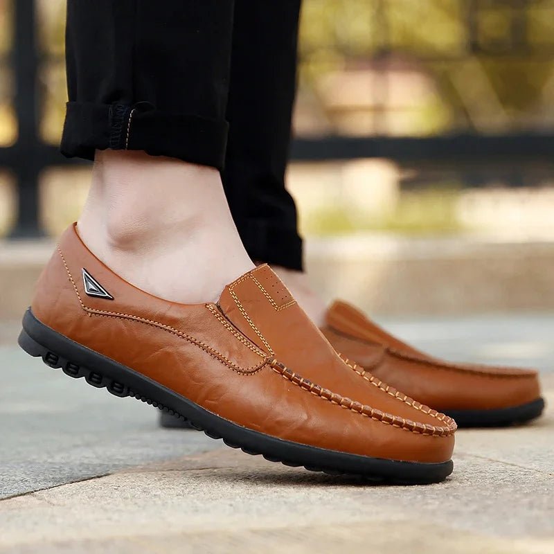 Men's Italian Leather Loafers - Comfort & Style - MENLOFT LLC