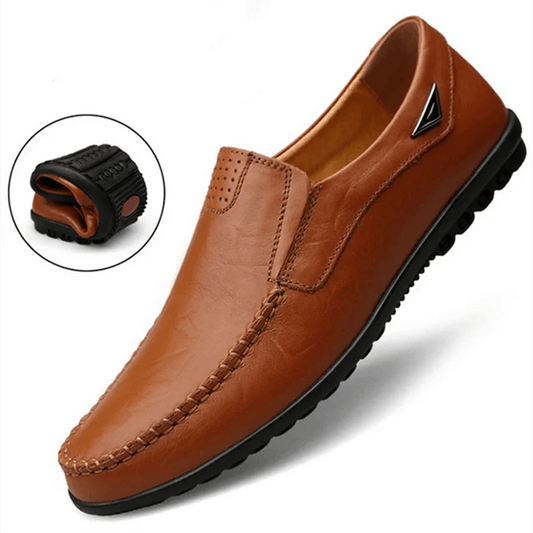 Men's Italian Leather Loafers - Comfort & Style - MENLOFT LLC