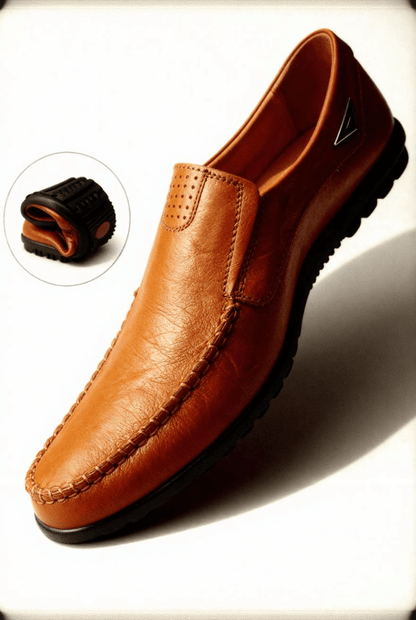 men’s leather loafers front view Menloft