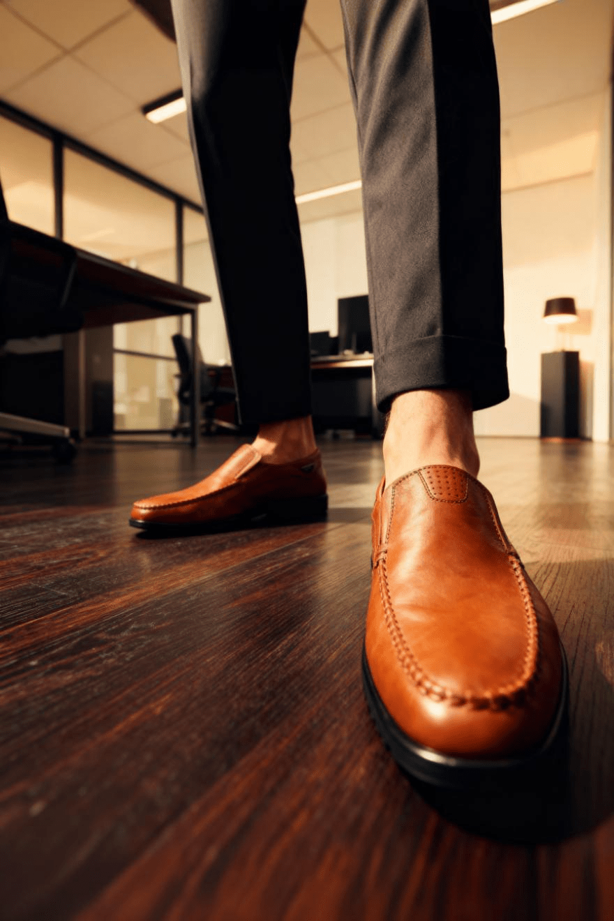 men’s leather loafers leather texture detail Menloft