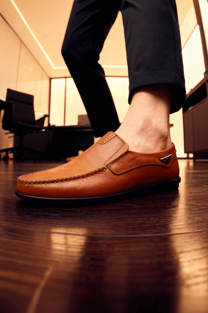 men’s leather loafers back view Menloft