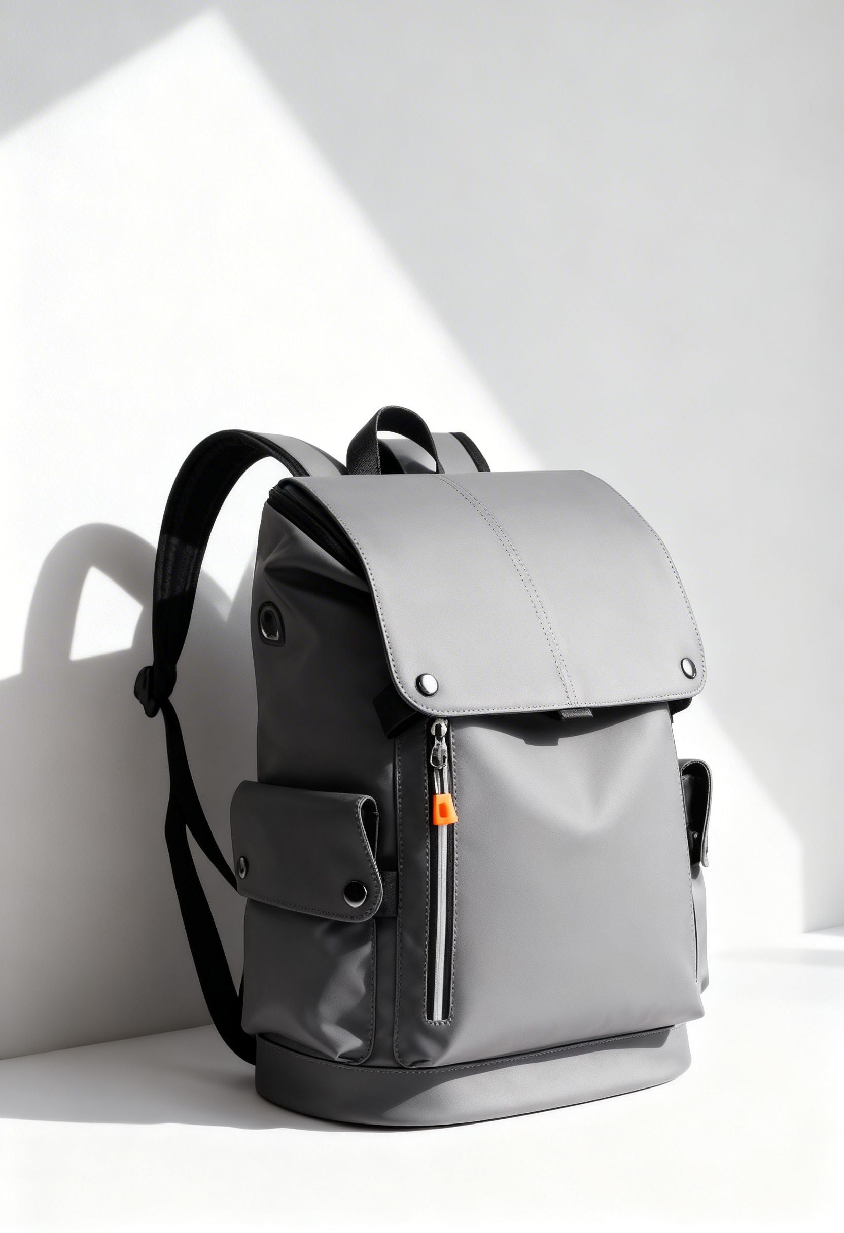 Back view of men's double shoulder bag, ergonomic straps