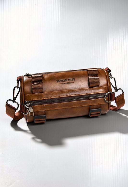 Interior view of Menloft crossbody bag showing multiple compartments and large storage capacity