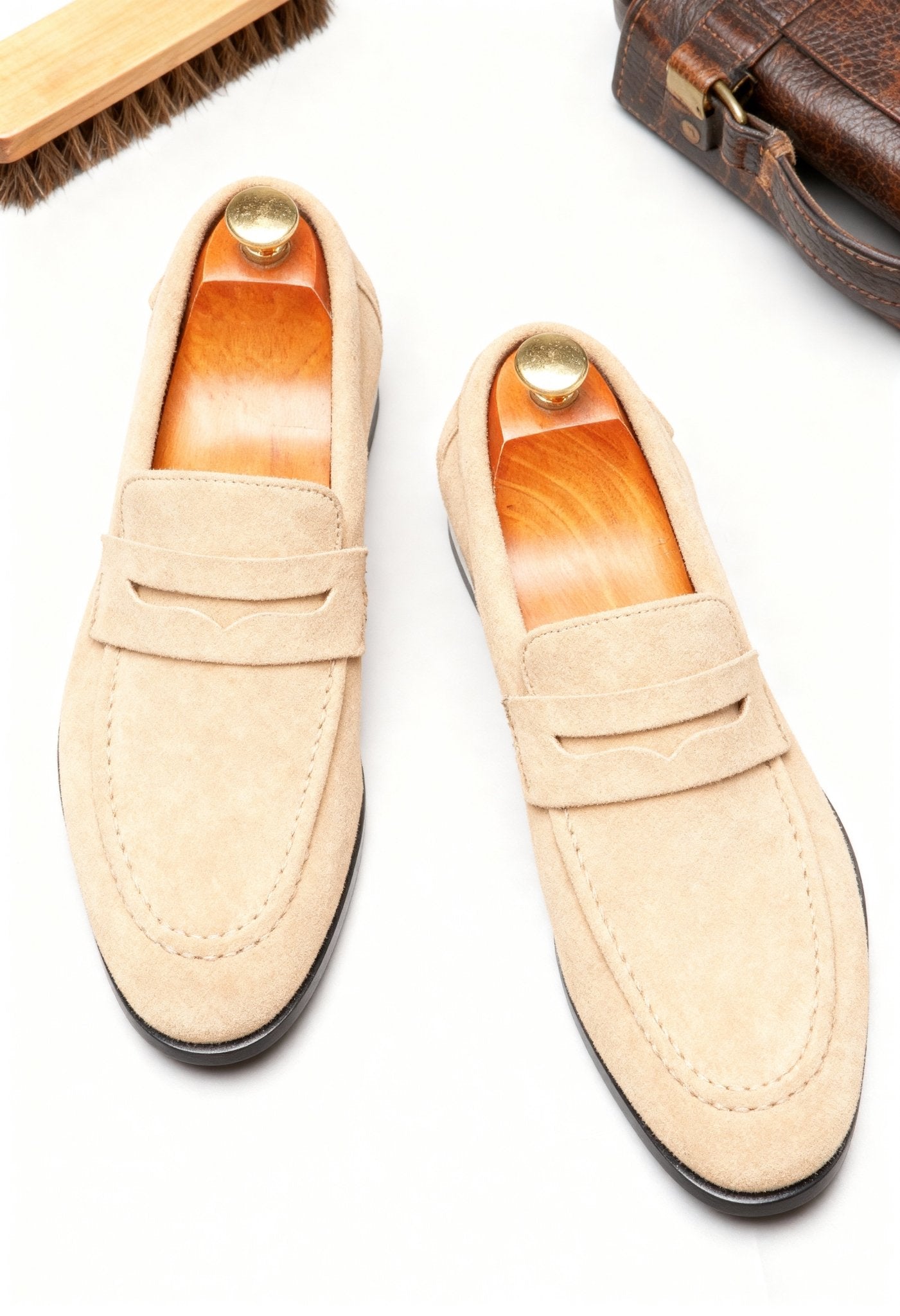 men’s suede loafers soft suede close-up Menloft