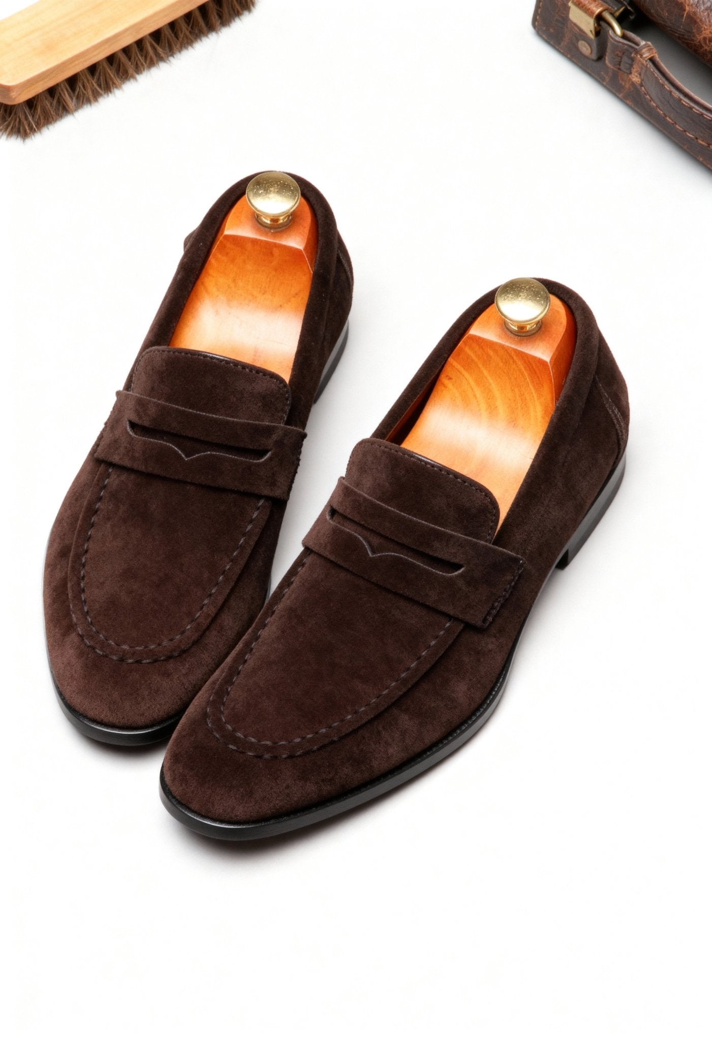 men’s suede loafers formal outfit Menloft