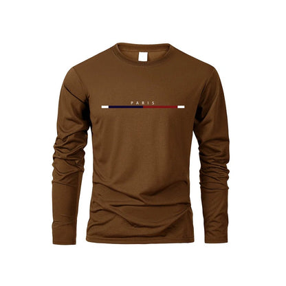 Men's Paris Print Long Sleeve Casual T-Shirt - Menloft