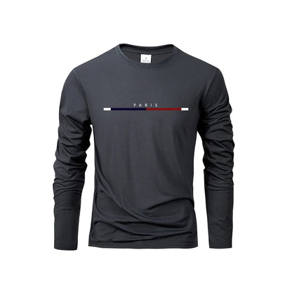 Men's Paris Print Long Sleeve Casual T-Shirt - Menloft