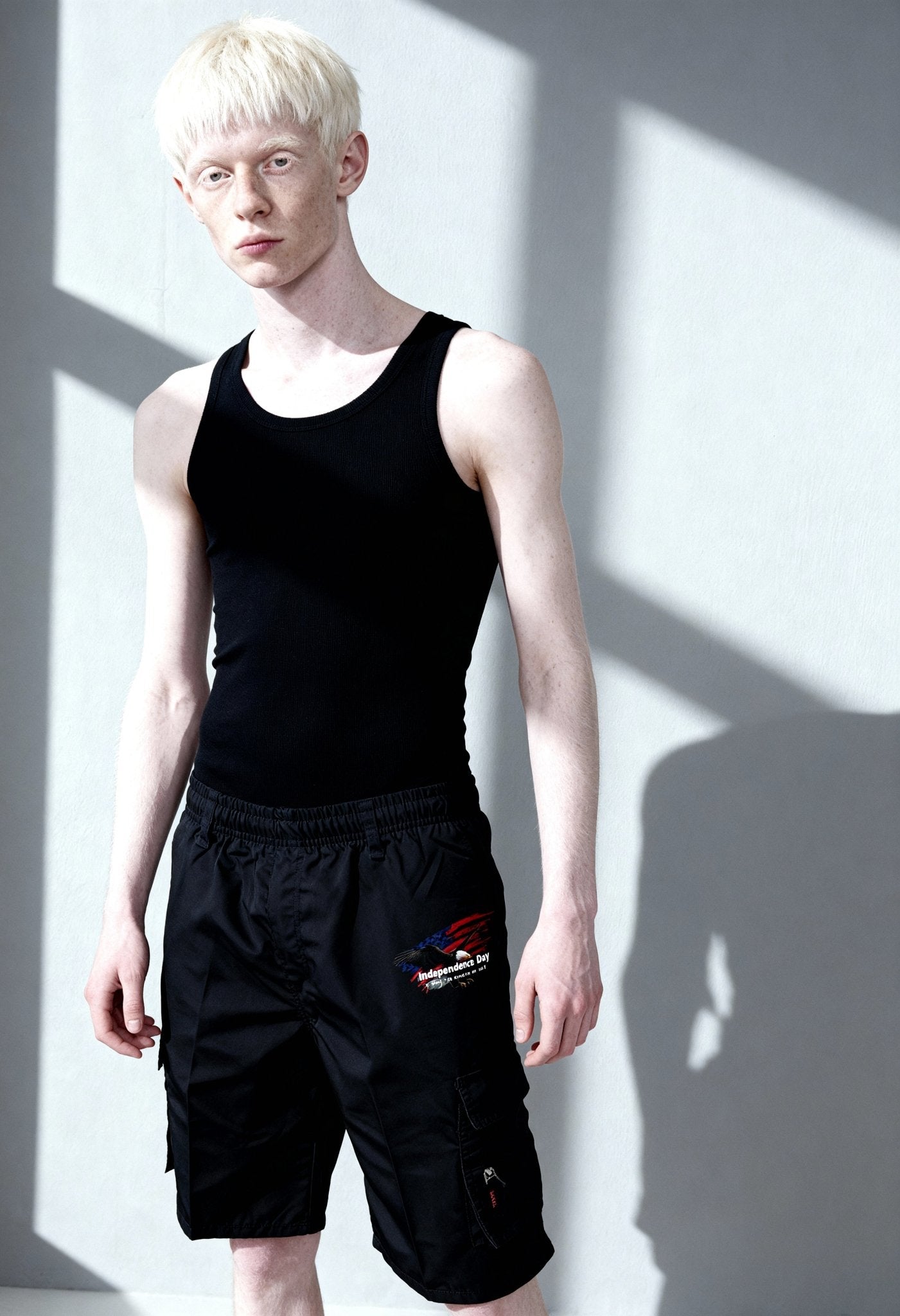 Men's Patriotic Cargo Shorts Set with Zipper Pockets - Menloft