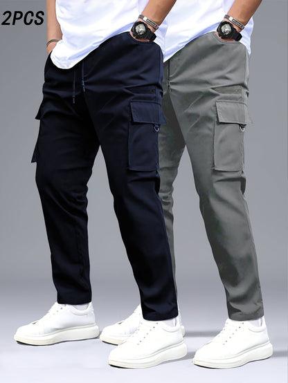 Men's Premium Cargo Pants Set - Black & Gray - Menloft