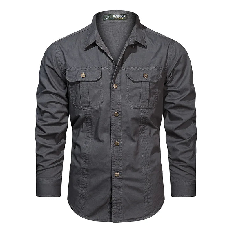 Men's Premium Cotton Long Sleeve Workwear Shirt - Menloft