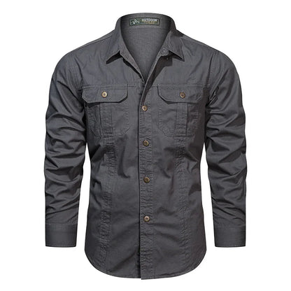 Men's Premium Cotton Long Sleeve Workwear Shirt - Menloft