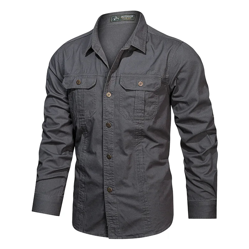 Men's Premium Cotton Long Sleeve Workwear Shirt - Menloft