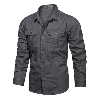 Men's Premium Cotton Long Sleeve Workwear Shirt - Menloft
