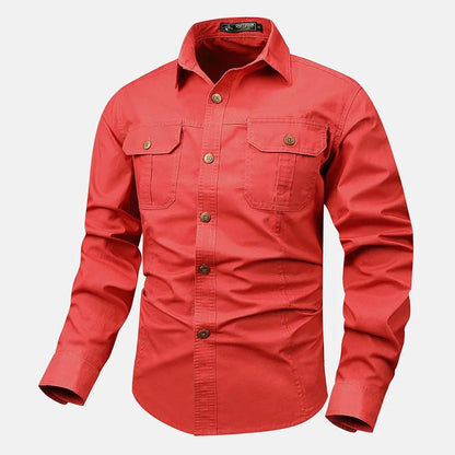 Men's Premium Cotton Long Sleeve Workwear Shirt - Menloft