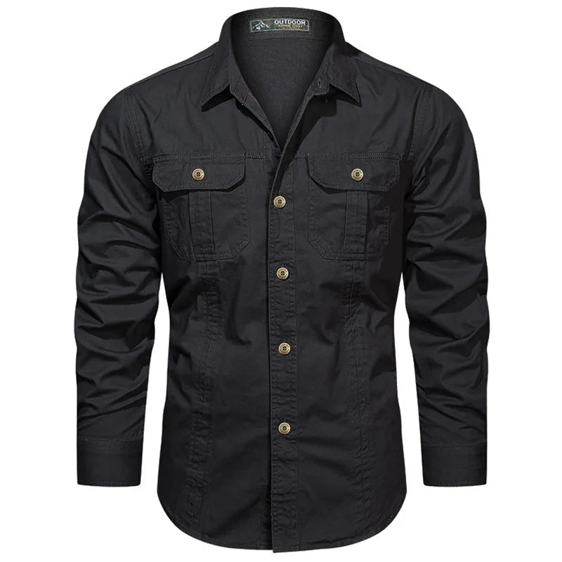 Men's Premium Cotton Long Sleeve Workwear Shirt - Menloft