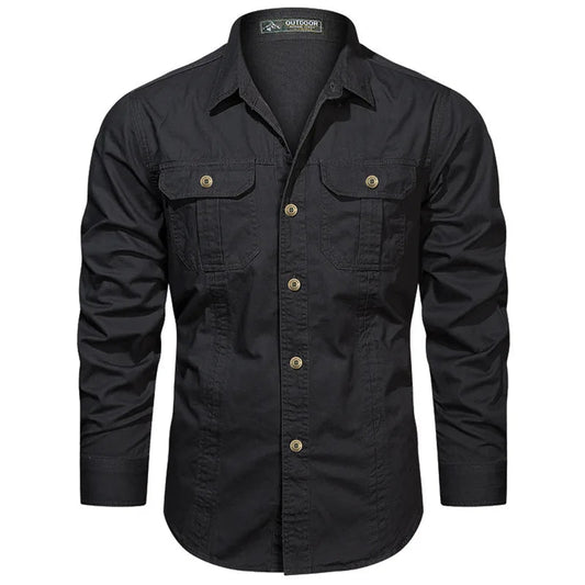 Men's Premium Cotton Long Sleeve Workwear Shirt - Menloft