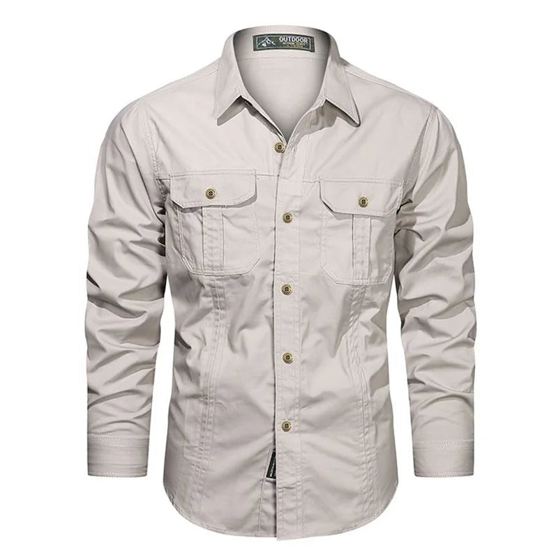 Men's Premium Cotton Long Sleeve Workwear Shirt - Menloft