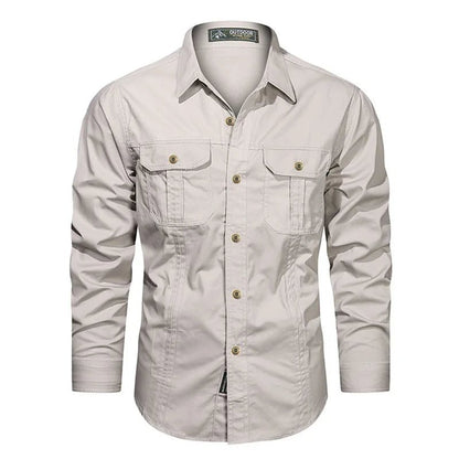 Men's Premium Cotton Long Sleeve Workwear Shirt - Menloft