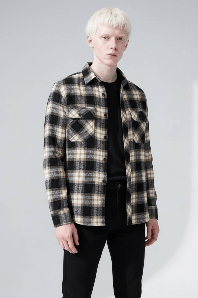 Men's Premium Plaid Flannel Shirt - Winter Warmth & Style - Menloft