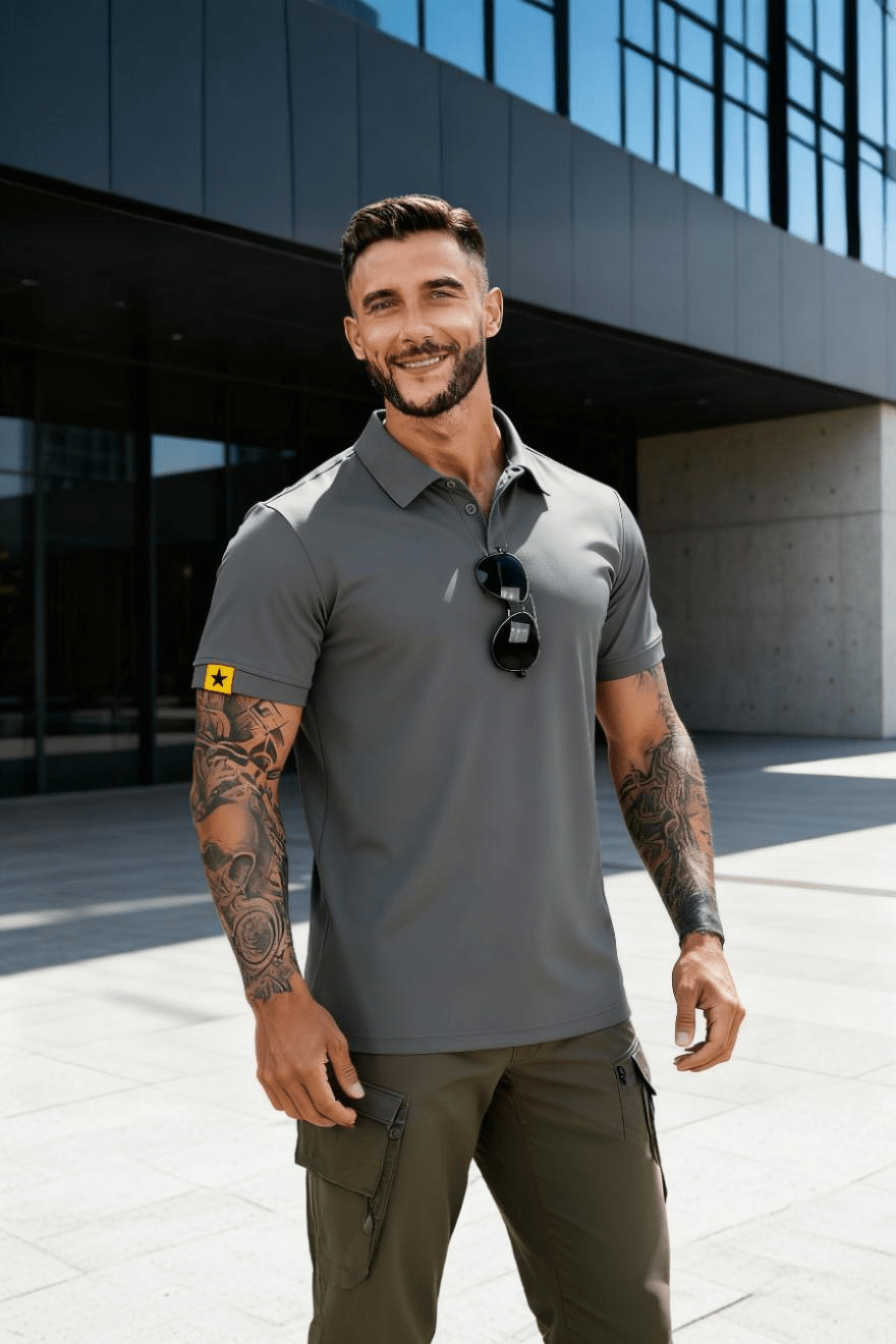 men’s quick-dry tee fabric detail Menloft