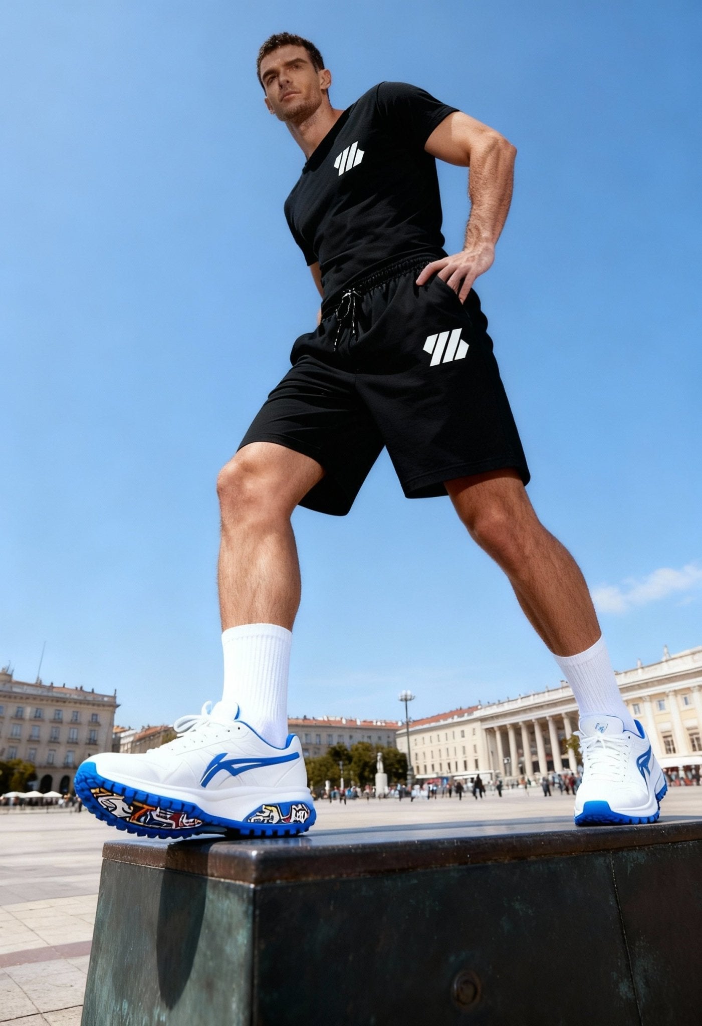 men’s quick-dry summer set worn by model Menloft