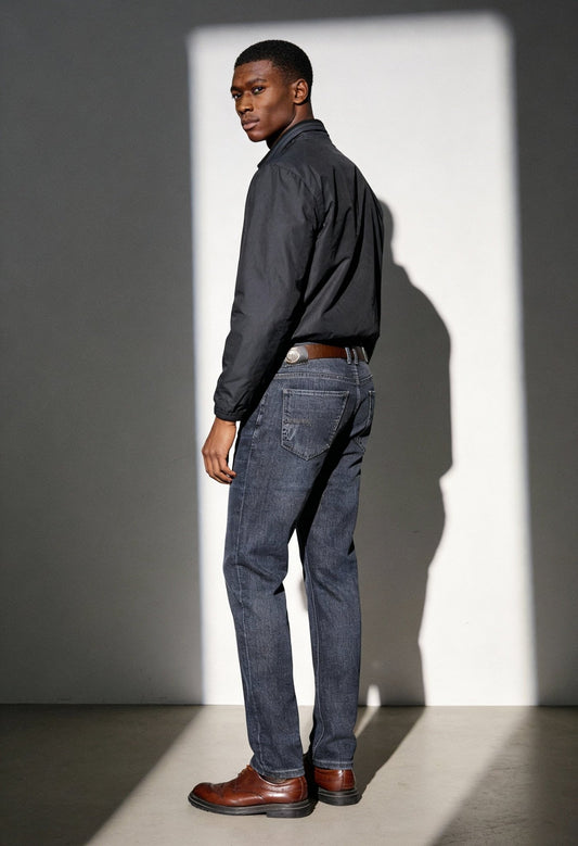 Men's Slim Fit Straight - Leg Jeans - All - Season Comfort - Menloft