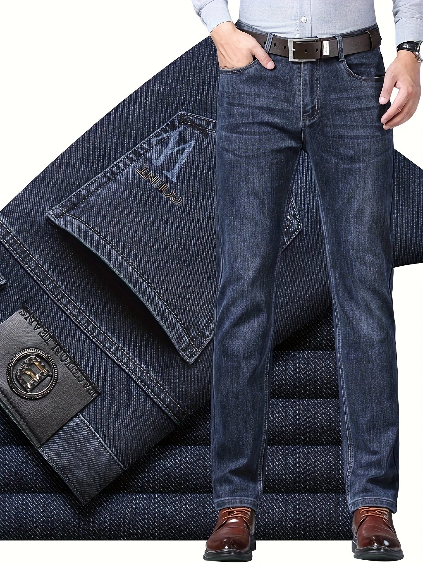 Men's Slim Fit Straight - Leg Jeans - All - Season Comfort - Menloft