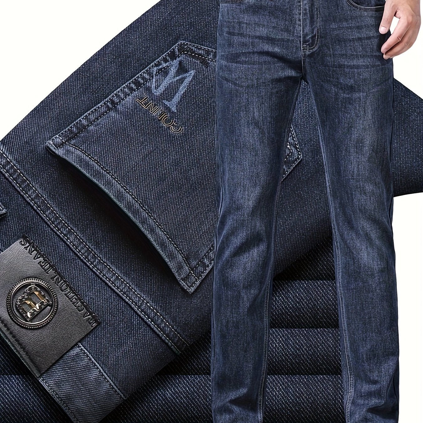 Men's Slim Fit Straight - Leg Jeans - All - Season Comfort - Menloft