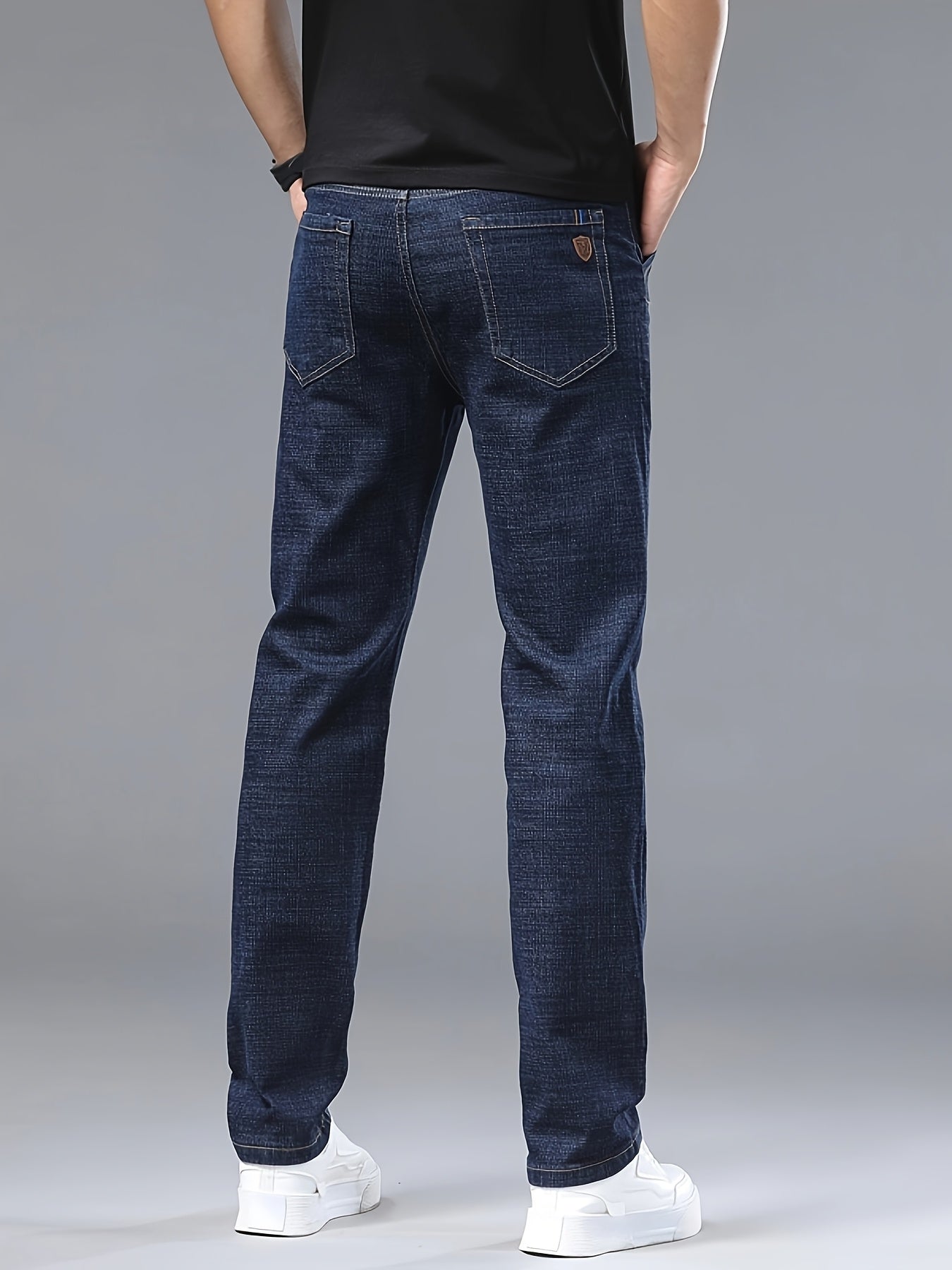 Men's Slim Fit Stretch Faux Denim Pants - Classic Blue - Menloft