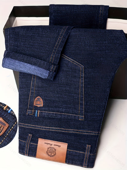 Men's Slim Fit Stretch Faux Denim Pants - Classic Blue - Menloft