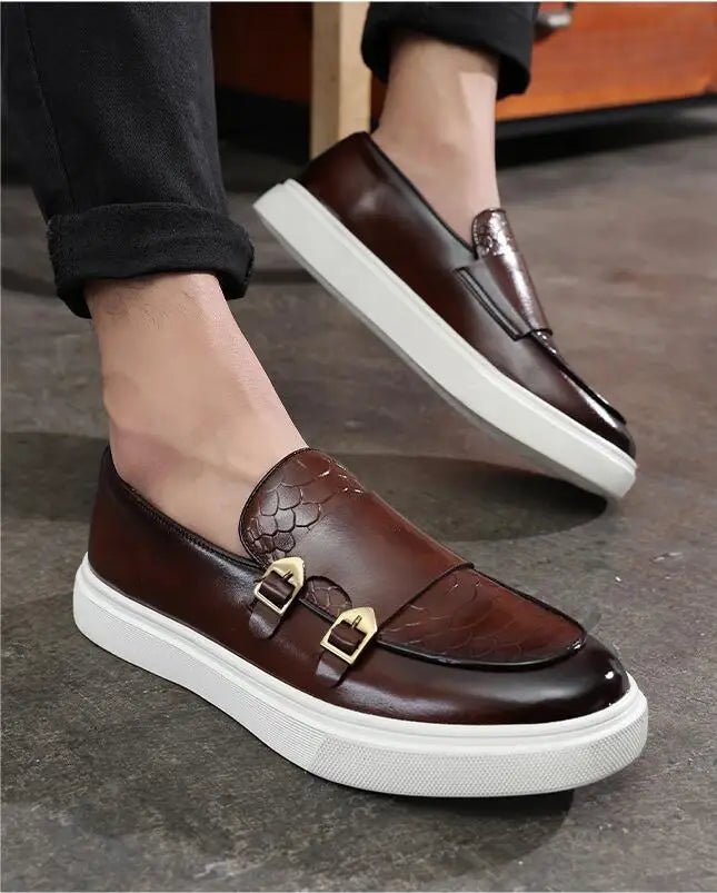 Men's Snakeskin Leather Loafers - Style & Comfort - MENLOFT LLC