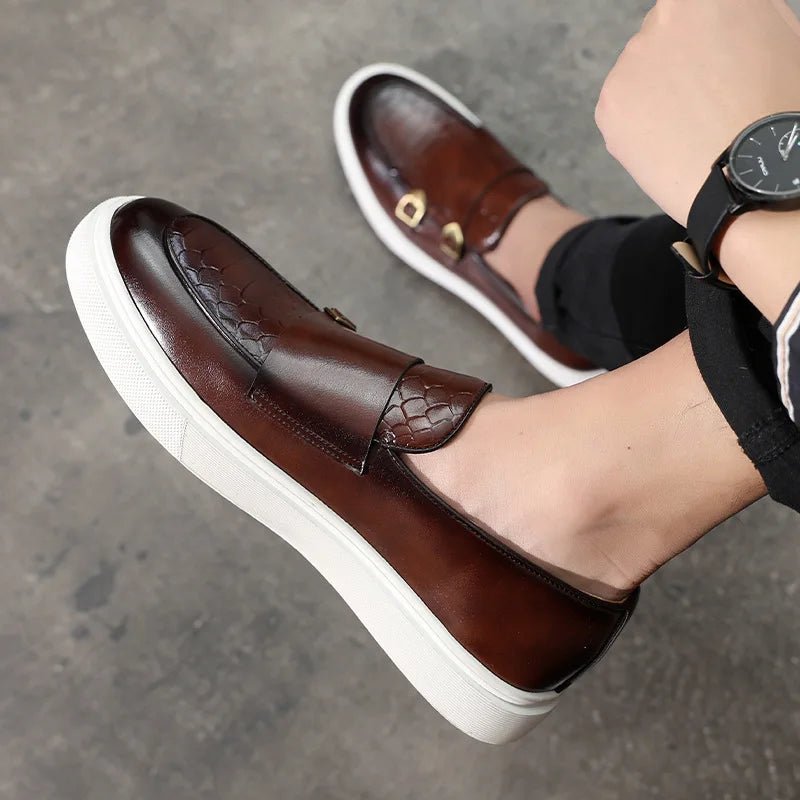 Men's Snakeskin Leather Loafers - Style & Comfort - MENLOFT LLC