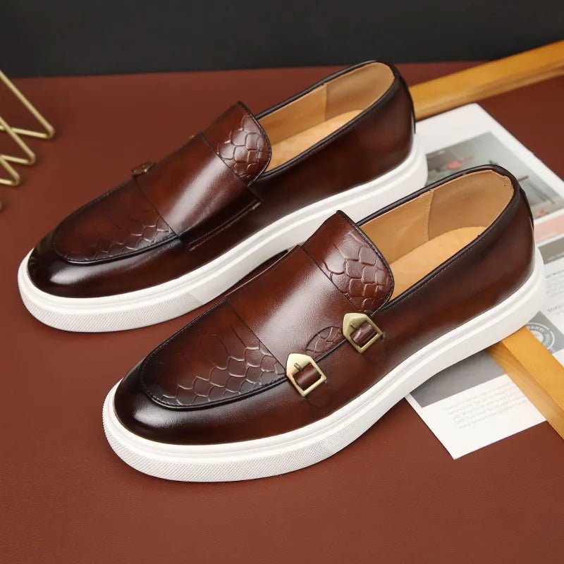 Men's Snakeskin Leather Loafers - Style & Comfort - MENLOFT LLC