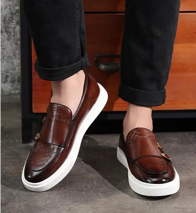 Men's Snakeskin Leather Loafers - Style & Comfort - MENLOFT LLC