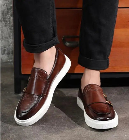 Men's Snakeskin Leather Loafers - Style & Comfort - MENLOFT LLC