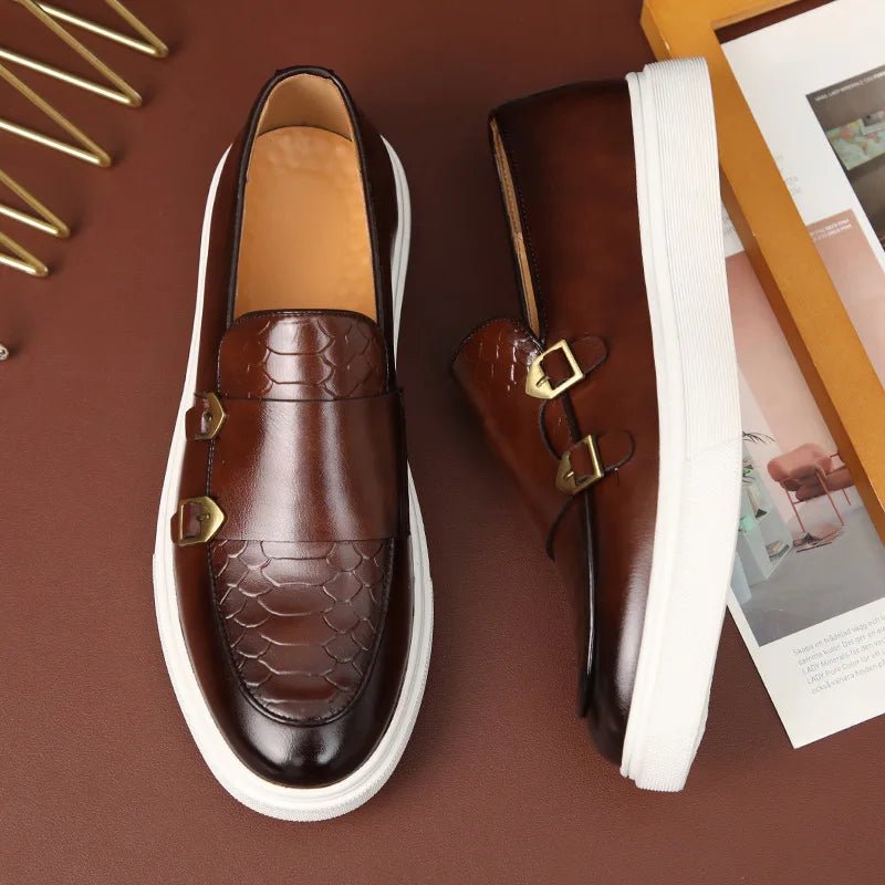 Men's Snakeskin Leather Loafers - Style & Comfort - MENLOFT LLC