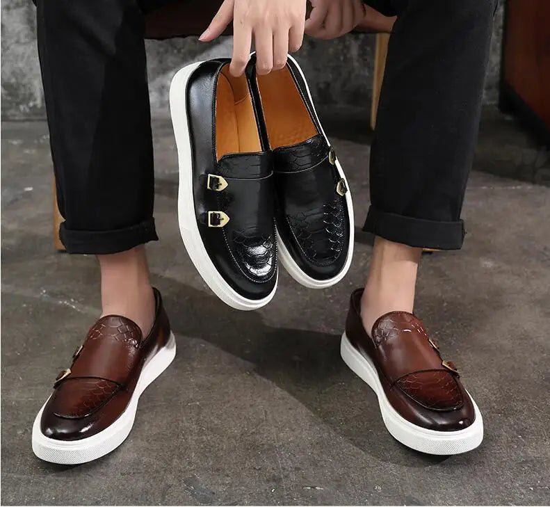 Men's Snakeskin Leather Loafers - Style & Comfort - MENLOFT LLC