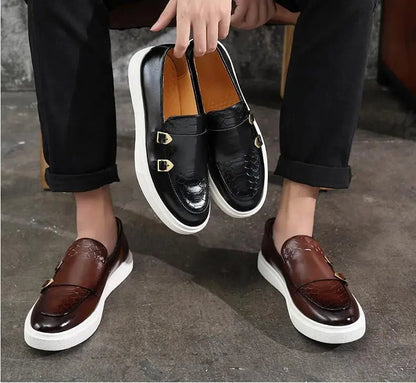 Men's Snakeskin Leather Loafers - Style & Comfort - MENLOFT LLC