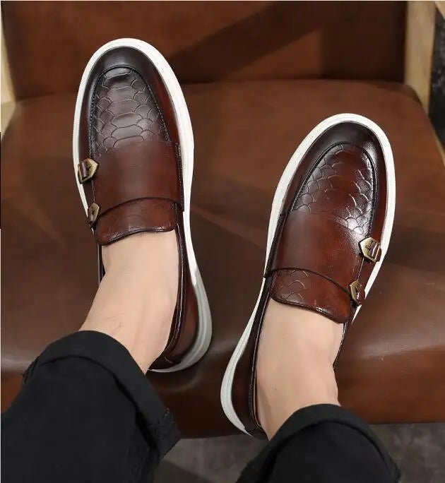 Men's Snakeskin Leather Loafers - Style & Comfort - MENLOFT LLC