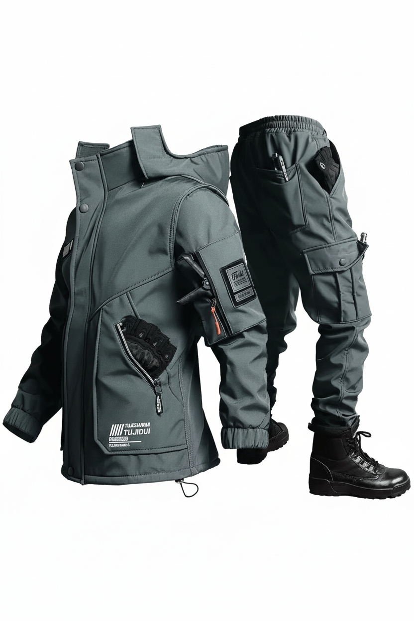 men’s velvet motorcycle jacket worn by model Menloft