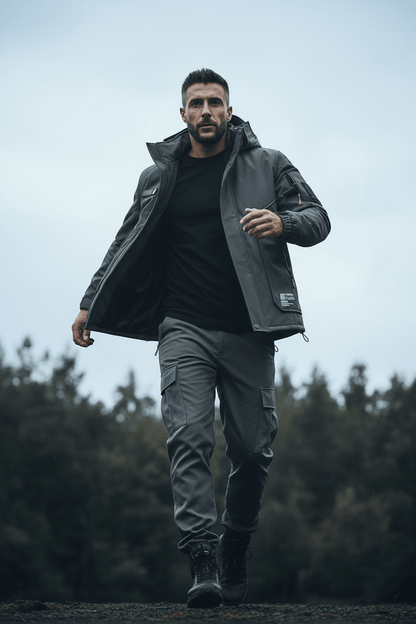 men’s velvet motorcycle jacket back view Menloft