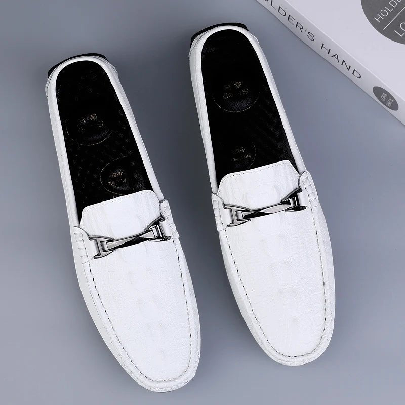 Men's Ultra Light Leather Loafers - Elegance & Comfort - MENLOFT LLC