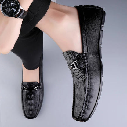 Men's Ultra Light Leather Loafers - Elegance & Comfort - MENLOFT LLC