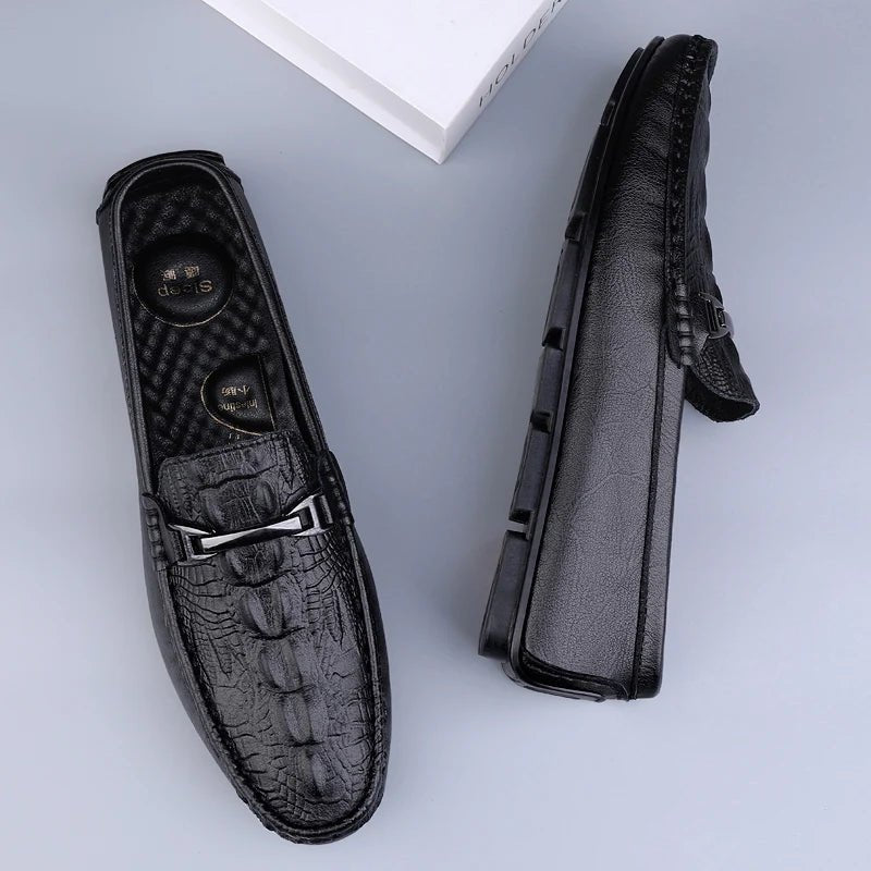 Men's Ultra Light Leather Loafers - Elegance & Comfort - MENLOFT LLC
